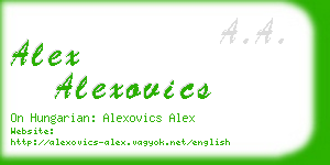 alex alexovics business card